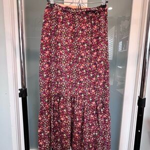 ba&sh Floral Maxi Skirt in Pink and Green
